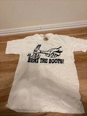 White 'Beat The Boots!' Short Sleeve Graphic Tee